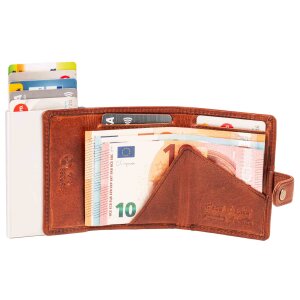MATADOR Leder Slim Wallet MIAMI Alu Kartenhalter RFID Braun