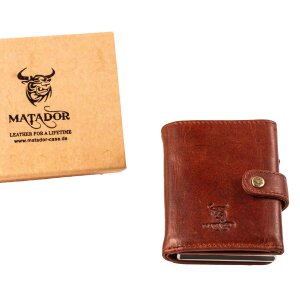 MATADOR Leder Slim Wallet TOKIO Kreditkartenetui RFID Braun